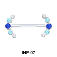 Splendid Curved Stone Invisible Nipple Piercing INP-07